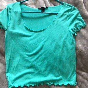 Turquoise Cropped Shirt from Forever 21